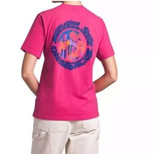 The North Face Hot Pink Shirt Never Stop Exploring